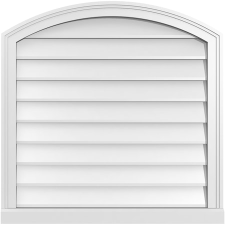 Ekena Millwork Arch Top Surface Mount PVC Gable Vent: Functional, w/ 2"W x 2"P Brickmould Sill Frame, 30"W x 30"H GVPAR30X3003SF